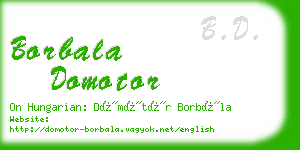 borbala domotor business card